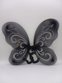 Black Butterfly Wings With Bold Silver Glitter