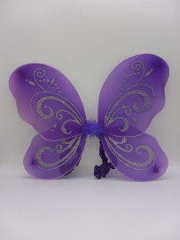 Purple Butterfly wings with bold silver glitter