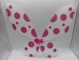 White Pixie Wings With Dark Pink Spots