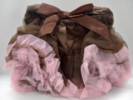 Large brown with pink Child's Tutu With Bow